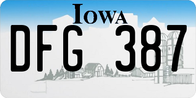IA license plate DFG387