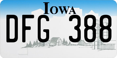 IA license plate DFG388