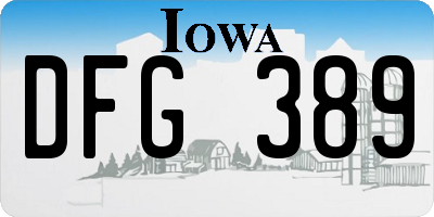 IA license plate DFG389