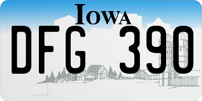 IA license plate DFG390
