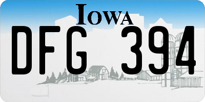 IA license plate DFG394