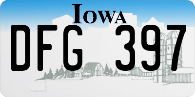 IA license plate DFG397