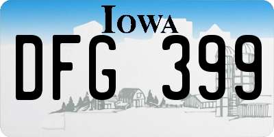 IA license plate DFG399