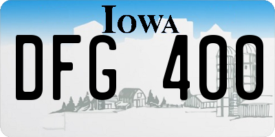IA license plate DFG400