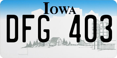 IA license plate DFG403