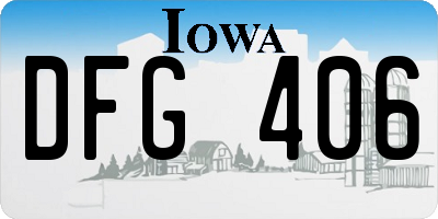 IA license plate DFG406