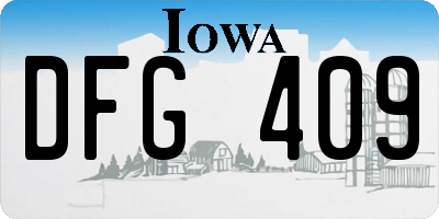 IA license plate DFG409