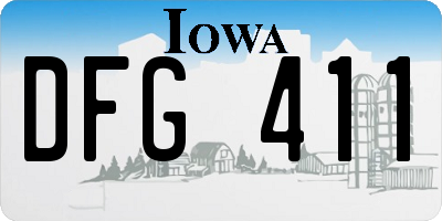 IA license plate DFG411