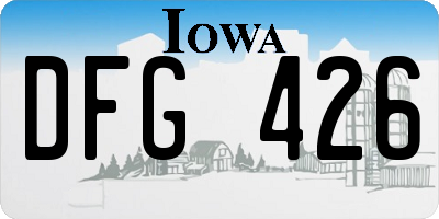 IA license plate DFG426