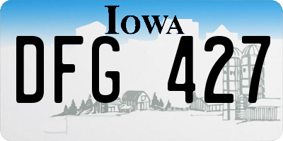 IA license plate DFG427