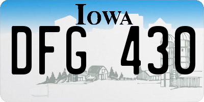 IA license plate DFG430