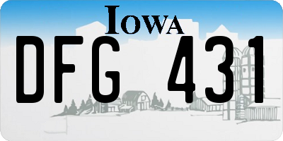 IA license plate DFG431