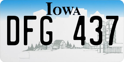 IA license plate DFG437