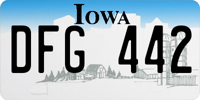 IA license plate DFG442