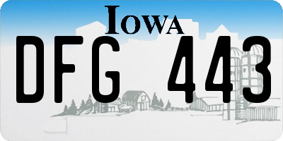 IA license plate DFG443