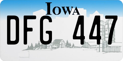 IA license plate DFG447