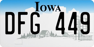 IA license plate DFG449