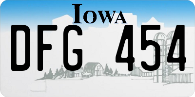 IA license plate DFG454