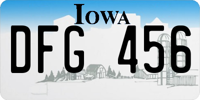 IA license plate DFG456