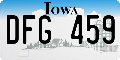 IA license plate DFG459