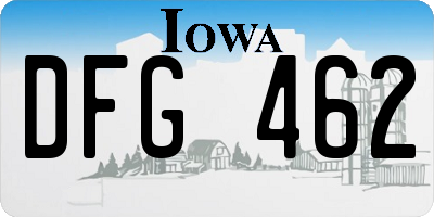 IA license plate DFG462