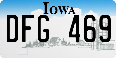 IA license plate DFG469