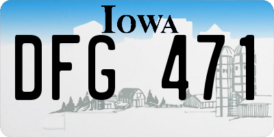 IA license plate DFG471