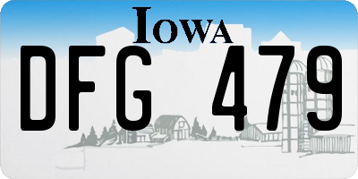 IA license plate DFG479