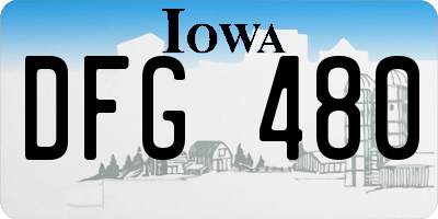 IA license plate DFG480