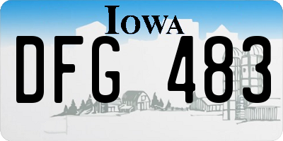 IA license plate DFG483