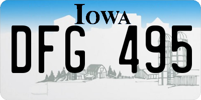 IA license plate DFG495
