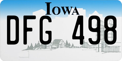 IA license plate DFG498