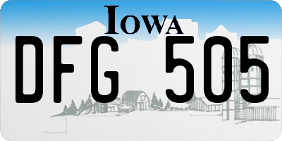 IA license plate DFG505