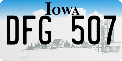 IA license plate DFG507
