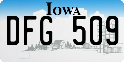 IA license plate DFG509