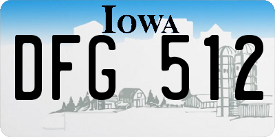 IA license plate DFG512