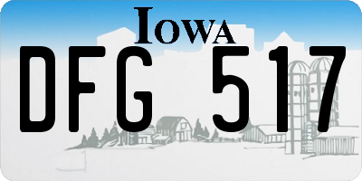 IA license plate DFG517