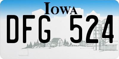 IA license plate DFG524