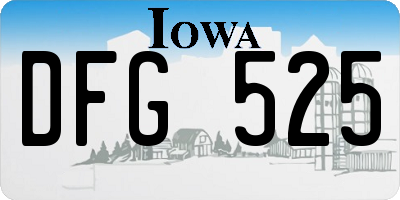 IA license plate DFG525