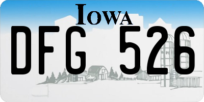 IA license plate DFG526
