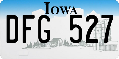 IA license plate DFG527