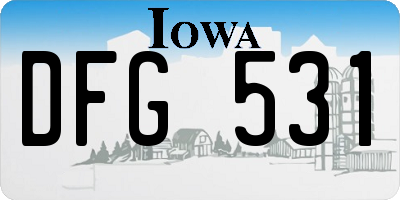 IA license plate DFG531