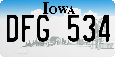 IA license plate DFG534