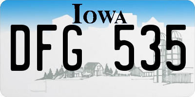 IA license plate DFG535