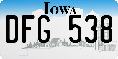 IA license plate DFG538