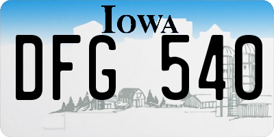 IA license plate DFG540
