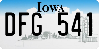 IA license plate DFG541