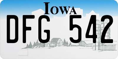IA license plate DFG542