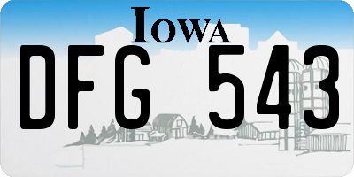 IA license plate DFG543