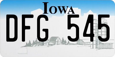 IA license plate DFG545